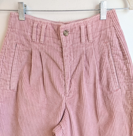 Vintage 90s Corduroy High Rise Pleated Tapered Leg Trousers/Pants - Picture 5 of 14